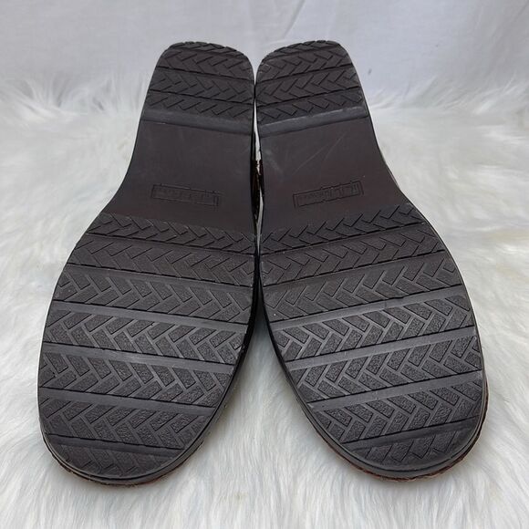 L. L. Bean Brown Embossed Leather Clogs Sz 8 - Picture 7 of 8